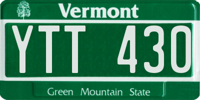 VT license plate YTT430