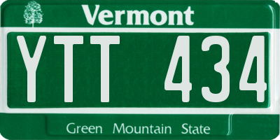 VT license plate YTT434