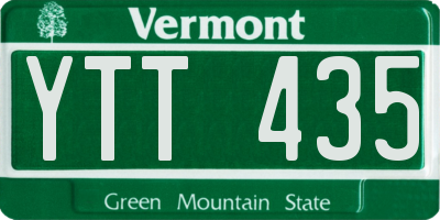 VT license plate YTT435