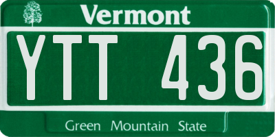 VT license plate YTT436