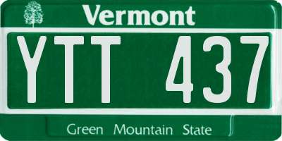 VT license plate YTT437