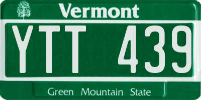 VT license plate YTT439