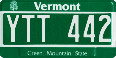 VT license plate YTT442