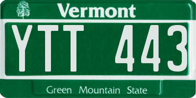 VT license plate YTT443