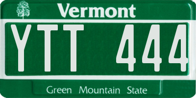 VT license plate YTT444