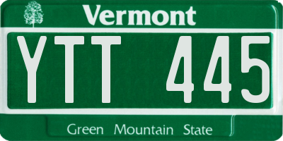 VT license plate YTT445