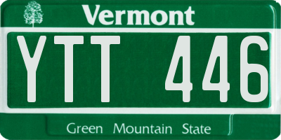 VT license plate YTT446