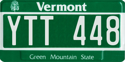 VT license plate YTT448