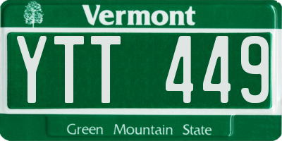 VT license plate YTT449