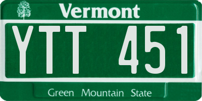 VT license plate YTT451