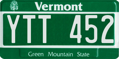 VT license plate YTT452