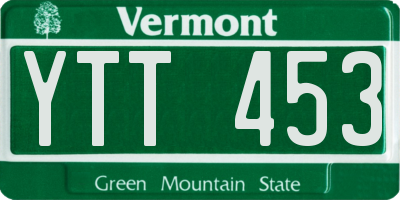 VT license plate YTT453