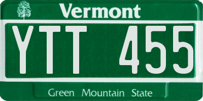 VT license plate YTT455