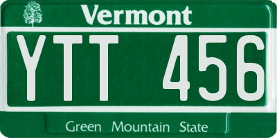 VT license plate YTT456