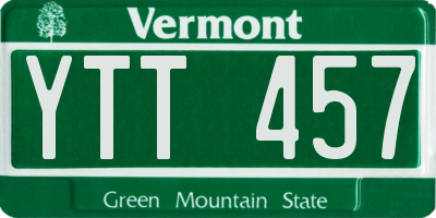 VT license plate YTT457