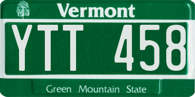 VT license plate YTT458