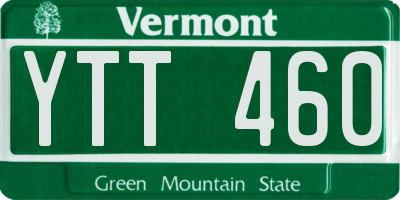 VT license plate YTT460