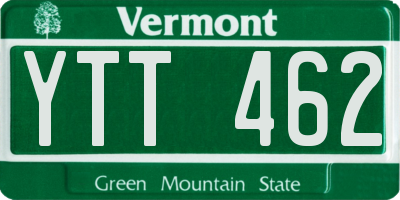 VT license plate YTT462
