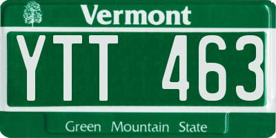 VT license plate YTT463