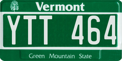 VT license plate YTT464