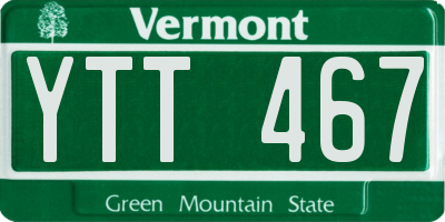 VT license plate YTT467