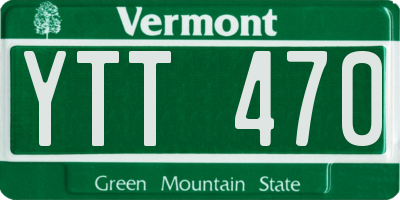 VT license plate YTT470