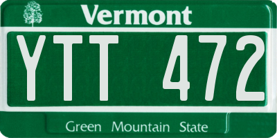 VT license plate YTT472