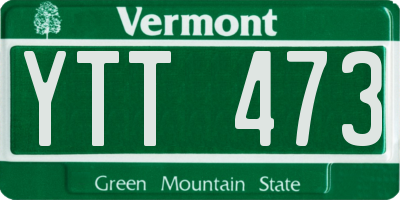 VT license plate YTT473