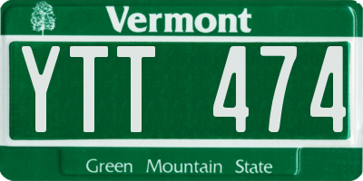 VT license plate YTT474
