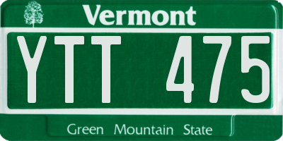 VT license plate YTT475