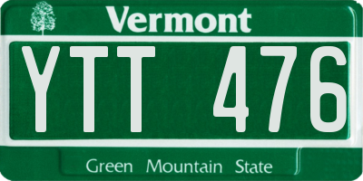 VT license plate YTT476