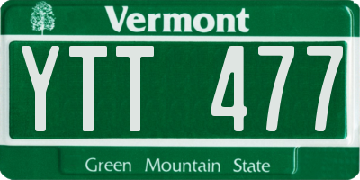VT license plate YTT477