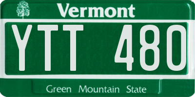 VT license plate YTT480