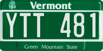 VT license plate YTT481