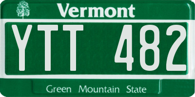 VT license plate YTT482