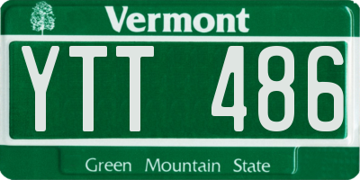 VT license plate YTT486