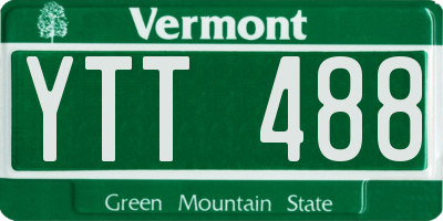 VT license plate YTT488