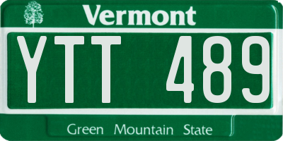 VT license plate YTT489