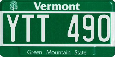 VT license plate YTT490