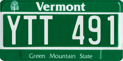 VT license plate YTT491