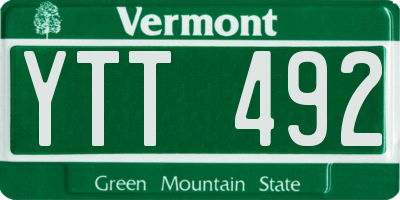 VT license plate YTT492