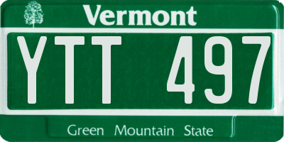 VT license plate YTT497