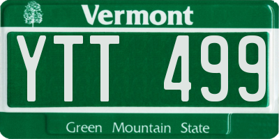 VT license plate YTT499