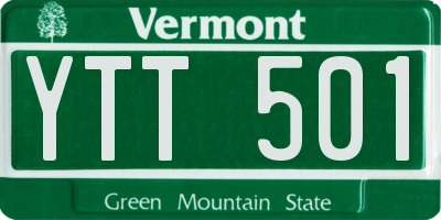 VT license plate YTT501