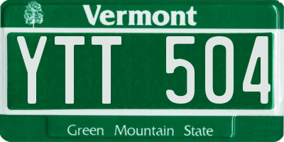 VT license plate YTT504