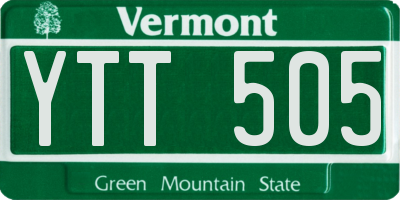 VT license plate YTT505