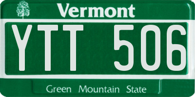 VT license plate YTT506