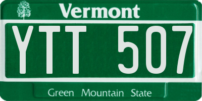 VT license plate YTT507