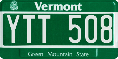 VT license plate YTT508