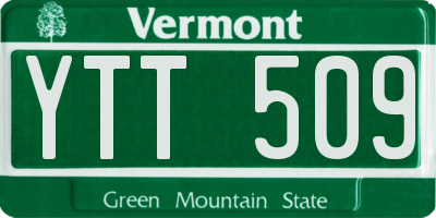 VT license plate YTT509